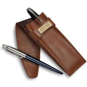 Skórzane etui na długopisy, pióro SOLIER SA12 brązowe vintage
