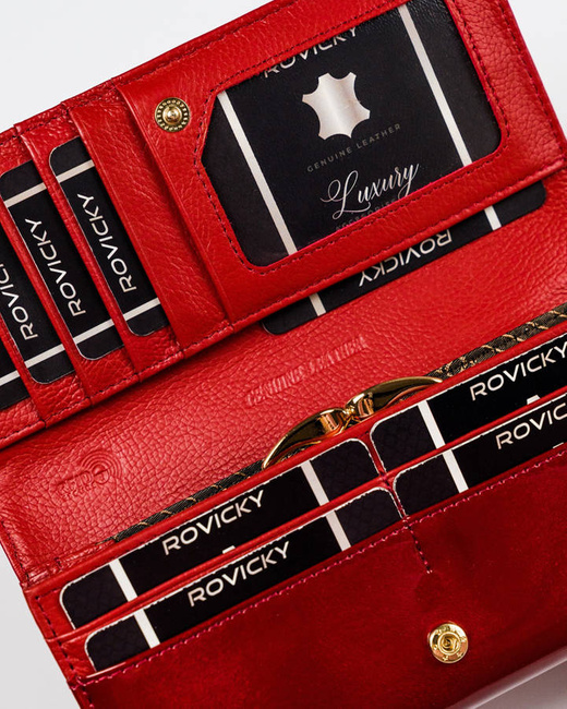 Lakierowany portfel czerwony Rovicky 8801-MIRN-3441 RED