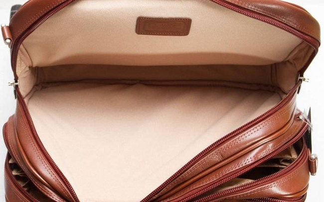 Skórzana torba podróżna na laptopa 17" z odpinanym wózkiem Mcklein Damen brązowa